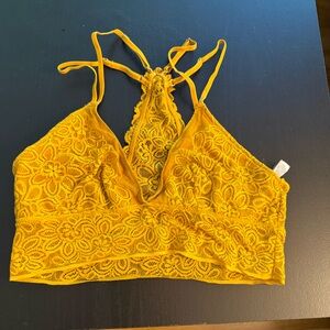 aerie Mustard Yellow Lace Bralette